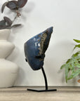 Polished Blue Agate & Amethyst Geode on Stand - MWS3186