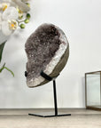 Smoky Quartz Geode on Metal Stand - MWS2858