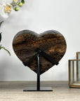 Top Grade Large Amethyst Crystal Heart, Metallic Stand Inluded - HST0282