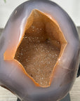 Natural Agate Geode in Orange Hues With Metal Stand - MWS2761