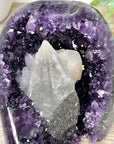 Collection Grade Natural Amethyst Geode with Calcite Point - CBP1411