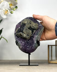 Stunning Amethyst Cluster with Unique Calcite & Black Hematite Formation - MWS2337