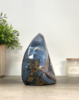 Blue agate & Quartz Stone Flame Carving - FST0164