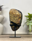 Blue Agate Geode with Druzy Crystals - Metal Stand included - MWS3347