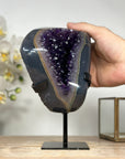 Top Grade Natural Amethyst Geode with Blue Agate Shell - MWS1907