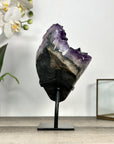 Deep Purple Amethyst Cluster on Metal Stand - MWS2772