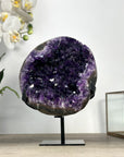 Amethyst Stone Geode with Hand Made Metallic Stand - MWS2433
