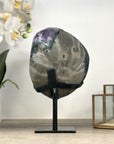 Top Grade Natural Amethyst Geode - Metallic Stand Included