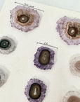 Genuine Amethyst, Quartz & Green Jasper Stalactite Slices Flat - Perfect for Crafting Unique Jewelry - STS0049