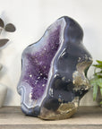 XXL Blue Agate & Amethyst Geode Free Form Statement Piece from Uruguay - CBP1440