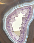 Large Amethyst and Agate Slice Portal with Stand for Home Decor Display - MWS2667