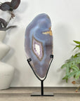 Blue Banded Agate & Amethyst Geode Slice Portal - MWS3248