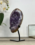 Uruguayan Amethyst Cluster with Jasper Shell on Stand - MWS2894