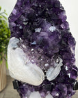 One of a Kind Natural Amethyst Cluster with Calcite Crystal - MWS2170