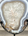 Stunning Natural Agate & Quartz Slice on Stand - MWS3245