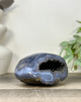 Blue Agate Polished Geode from Uruguay - STGE0079