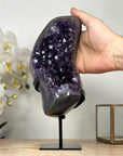 AAA Grade Natural Amethyst Cluster with Metal Stand - MWS1878