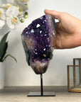 Uruguayan Amethyst & Agate Crystal on Metallic Stand - MWS2206