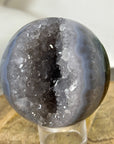 Banded Agate & Quartz Druzy Sphere Geode - SPH0233