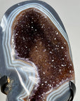Outstanding Caramel Amethyst & Blue Banded Agate Geode - MWS1426