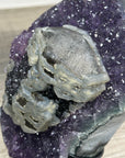 Stunning Amethyst Cluster with Unique Calcite & Black Hematite Formation - MWS2337