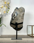 Deep Purple Amethyst Geode With Eye Formations on Metal Stand - MWS2703