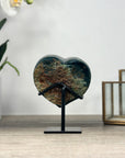 Amethyst Stone Heart, Metal Stand Included - HST0295