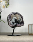 Unique Natural Geode with Calcite & Hematite Specimen - MWS2220