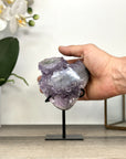Amethyst Crystal Cluster on Stand with Light Purple Druzy - MWS2883
