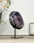 Amethyst Geode on Stand with Red Hematite & Calcite Formation