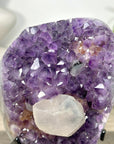 Uruguayan Amethyst Cluster with Calcite Formation and Jasper Shell - MWS3204