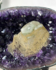 Amethyst Geode with Calcite Centerpiece on Stand for Collector Display - MWS2612
