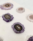 Genuine Amethyst, Quartz & Green Jasper Stalactite Slices Flat - Perfect for Crafting Unique Jewelry - STS0049