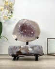 Natural amethyst Jewelry Box on Metal Stand - MWS2978
