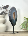 Large Natural Blue Agate & Quartz Druzy Crystal Portal - MWS3251