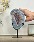 Blue Banded Agate & Amethyst Stone Slice - MWS3015