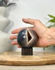 Banded Agate & Quartz Druzy Sphere Geode - SPH0203