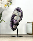 Amethyst Geode with Deep Purple Crystals and Calcite Formation - MWS2853
