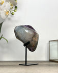 Amethyst Geode with Quartz Shell– Natural Specimen on Stand - MWS2861