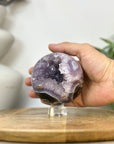 Amethyst & Agate Sphere Geode with Druzy Cavity - SPH0229