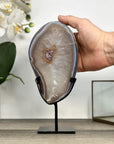 Quartz & Agate Slice on Metal Stand - MWS2892