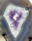 Agate & Amethyst Geode Slice on Metal Stand - MWS2921