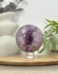 Amethyst & Quartz Sphere Geode with Druzy Interior - SPH0160
