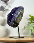 Natural Amethyst & Green Jasper Geode on Stand - MWS3130