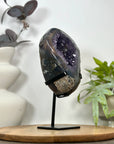 Natural Agate & Amethyst Geode on Metal Stand - MWS3131