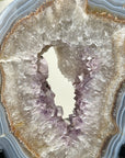 Blue Banded Agate and Amethyst Geode Slice - MWS2654