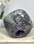 Huge Amethyst Center Piece with Blue Agate Shell - CBP1096