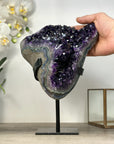Natural Amethyst Crystal Specimen With Blue Banded Agate – Unique Purple Display Piece for Home Decor - MWS2502