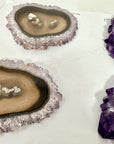 High-Quality Amethyst & Agate Stalactite Slices for Jewelers - Wholesale Bulk Pack - STS0076