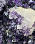 Amethyst Crystal Geode with Deep Purple Crystals and Calcite Formation - MWS2837